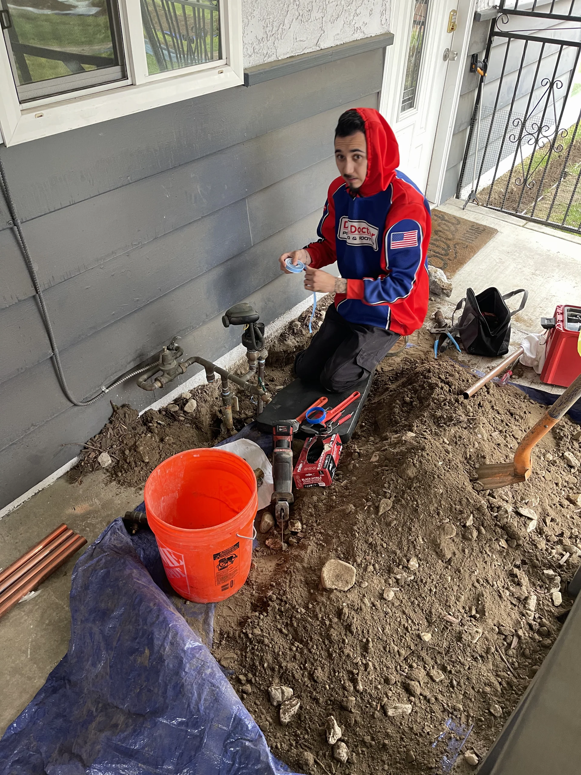 Drain Doctor plumbing professional on a service call in the San Gabriel Valley